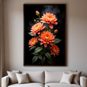 Poster Chrysanthème vietnamien sur la Lune