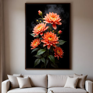 Poster Chrysanthème vietnamien sur la Lune