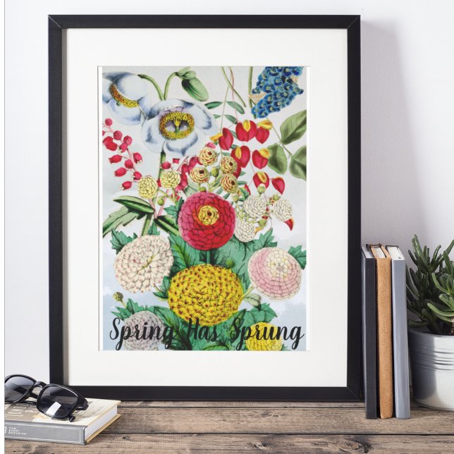 Poster Chrysanthème Vintage personnalisé Pavot Lilac (Downloadable Print)