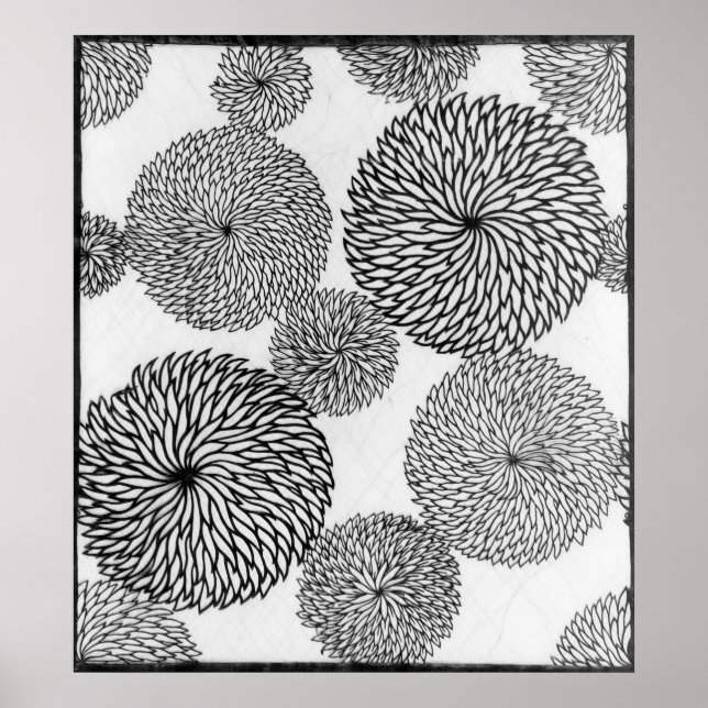 Poster Chrysanthèmes de l'école japonaise (Devant)