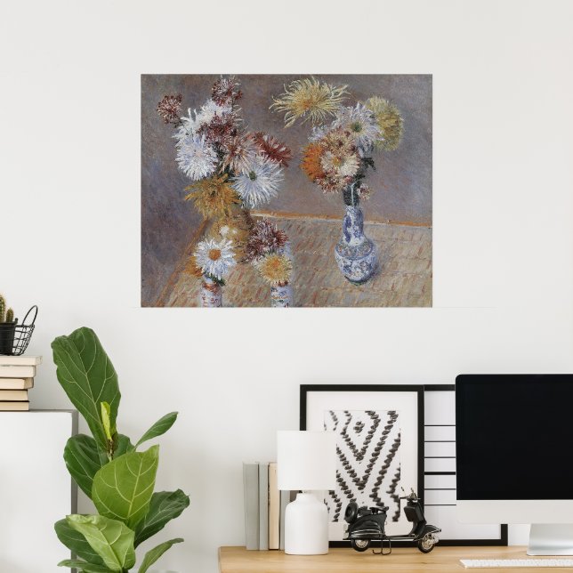 Poster Chrysanthèmes par Gustave Caillebotte (Bureau à domicile)