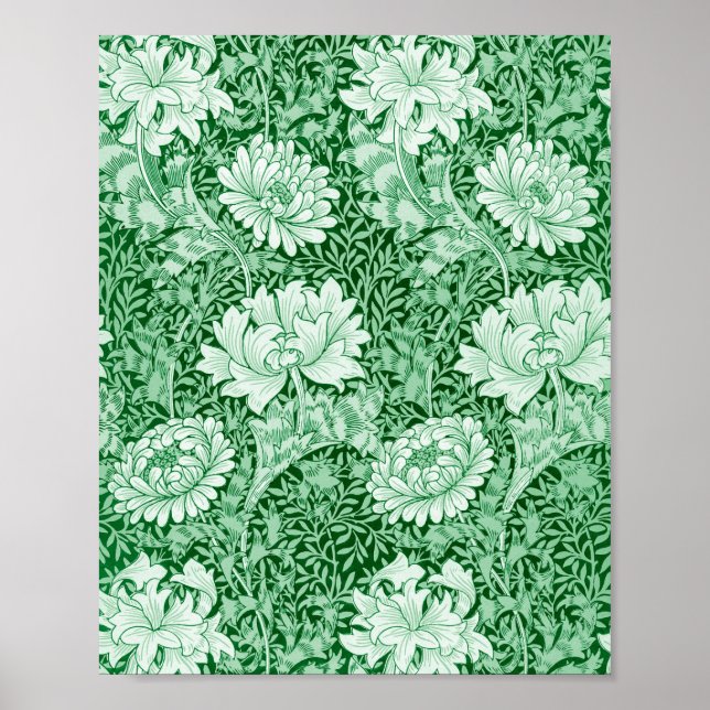 Poster Chrysanthemum Green, William Morris (Devant)
