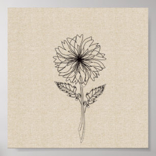 Poster Chrysanthemum Novembre : Fleur