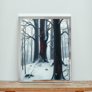 Poster Chuchotements écarlates dans les bois d'hiver