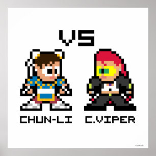 Poster Chun-Li VS C.Viper 8 bits