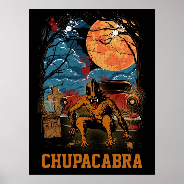 Poster Chupacabra Cryptid Creator Texte personnalisable (Devant)
