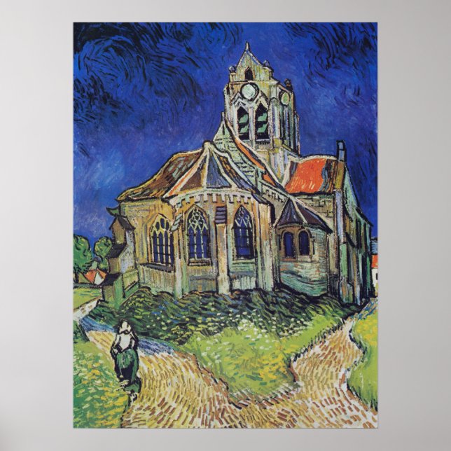 Poster Church at Auvers 1890 par Vincent van Gogh (Devant)