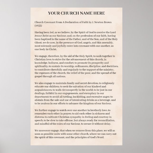 Poster Church Covenant  (Devant)