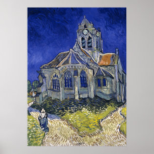 Poster Church in Auvers by Van Gogh Painting Art