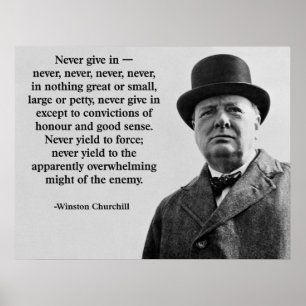Poster Churchill Ne Cède Jamais