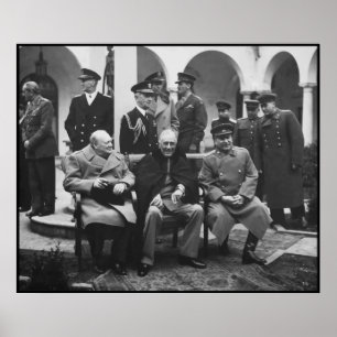 Poster Churchill, Roosevelt et Staline — Frontière