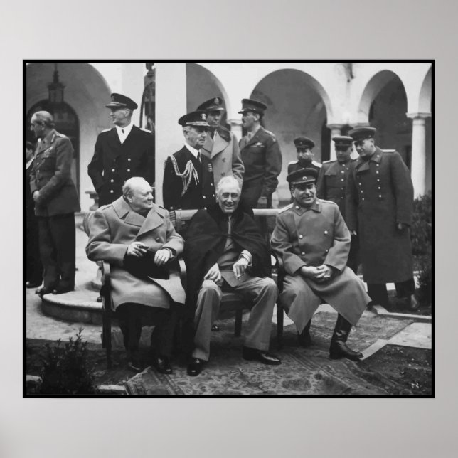 Poster Churchill, Roosevelt et Staline — Frontière (Devant)