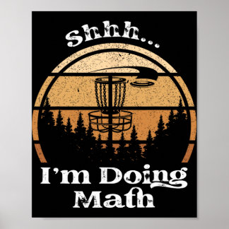 Poster Chut je fais des maths - Disc Golf drôle