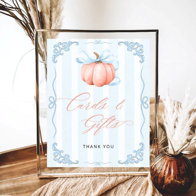 Poster Chute Citrouille Bleu Cartes et Cadeaux (Créateur téléchargé)