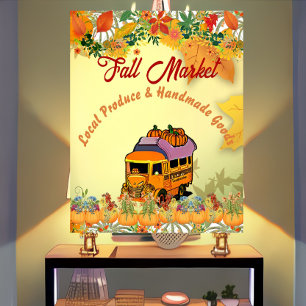 Poster Chute Citrouille Patch Farmhouse Harvest Truck