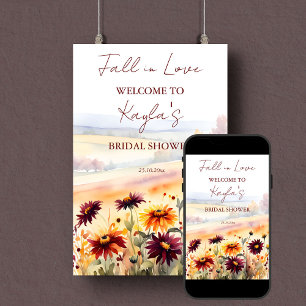 Poster Chute d'amour dahlias signe de bienvenue