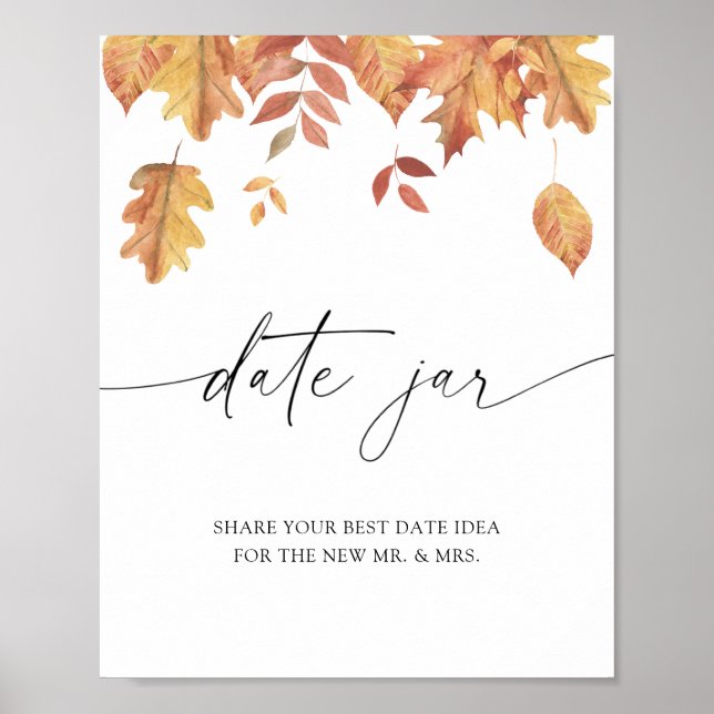 Poster Chute de feuille - idées de la nuit du jour. Nupti (Devant)