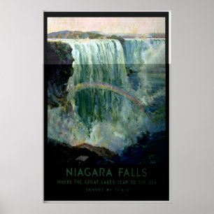 Poster Chute d'eau des chutes du Niagara Canada États-Uni