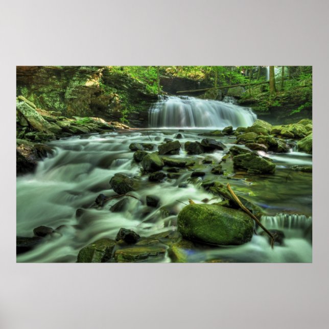Poster Chute d'eau du canyon Cloudland (Devant)