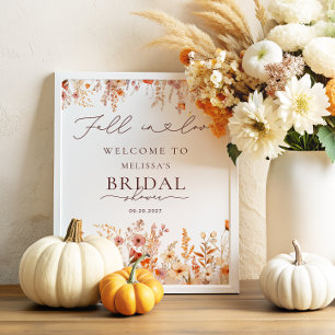 Poster Chute en amour Boho Pumpkin nuptiale douche Bienve