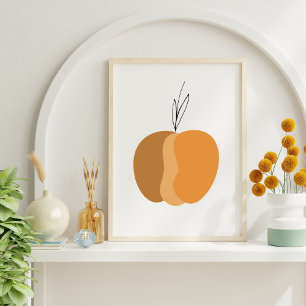 Poster Chute minimale de Citrouille Boho