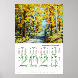 Poster Chute par une journée ensoleillée. Calendrier d'ar