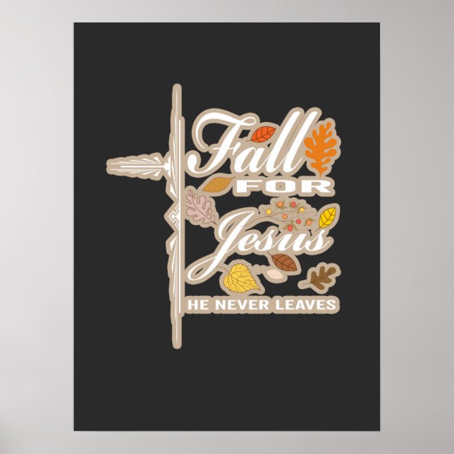 Poster Chute pour Jésus, il n'a jamais été feuille (Devant)