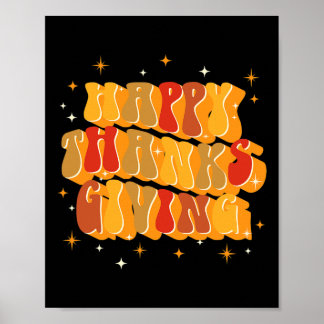 Poster Chute Super Rétro Vibes de remerciement Heureux Th