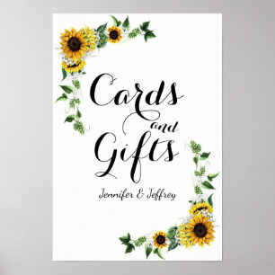Poster Chute Tournesol Jaune Rustique Mariage de la grang