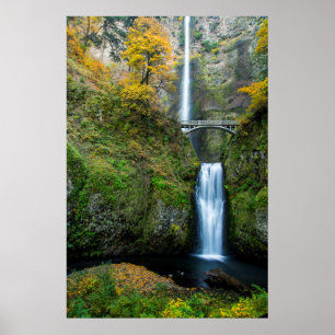 Poster Chutes de Multnomah en automne dans la gorge du Co