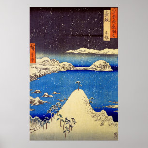 Poster Chutes de neige à Shimasaku province d'Iki Utagawa