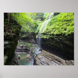 Poster Chutes de Rainbow, parc d'État de Watkins Glen, Ne