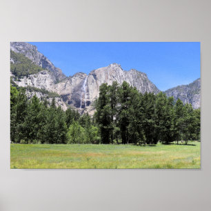 Poster Chutes de Yosemite et prairies de la vallée de Yos