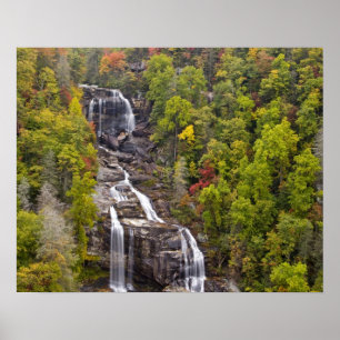 Poster Chutes d'eau blanches spectaculaires en automne da
