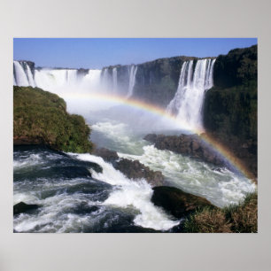 Poster Chutes d'Iguassu, État de Parana, Brésil. Vue aéri