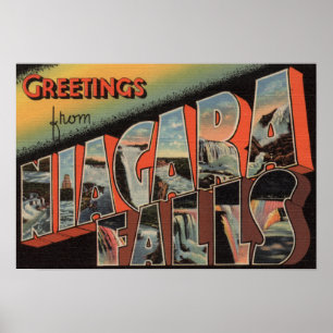 Poster Chutes du Niagara, New York - grandes scènes 4 de