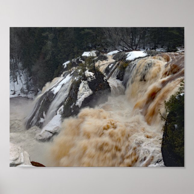 Poster Chutes Gabbro, Rivière Noire, Péninsule Supérieure (Devant)