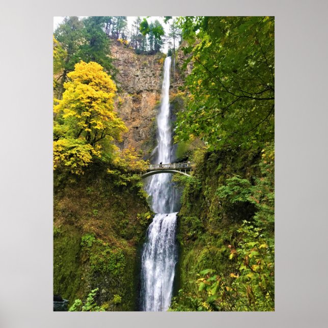 Poster Chutes Multnomah, Columbia River Gorge, Oregon (Devant)