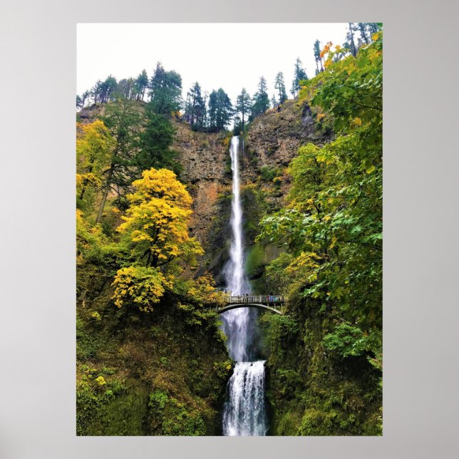 Poster Chutes Multnomah, Columbia River Gorge, Oregon (Devant)