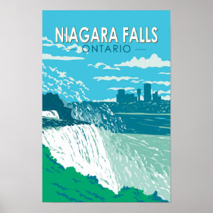 Poster Chutes Niagara Ontario Voyage Art Rétro