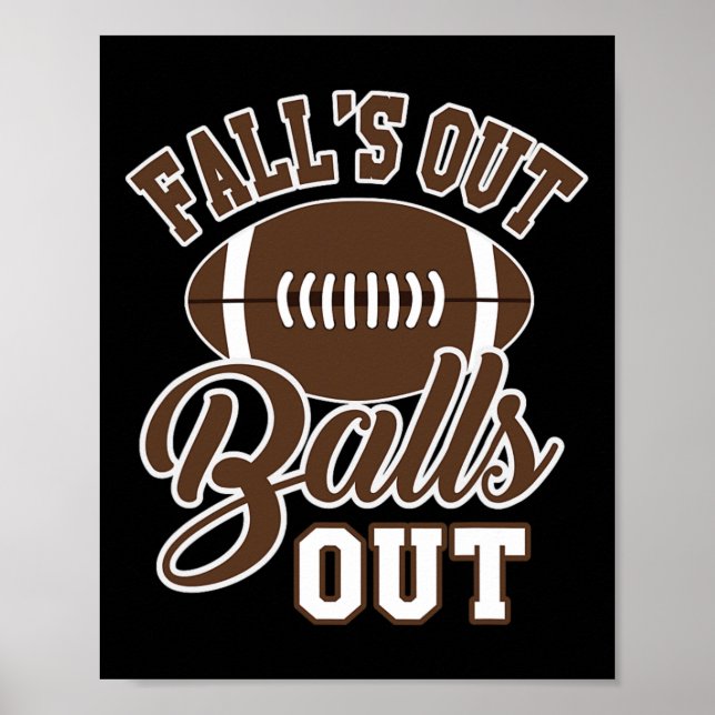 Poster Chute's Out Amusant Automne Football Saison Plaisa (Devant)