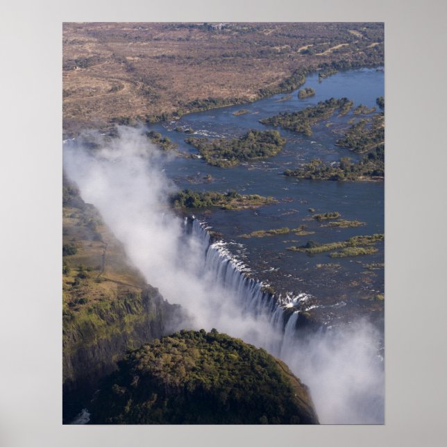 Poster Chutes Victoria, fleuve Zambèze, Zambie - Zimbabwe (Devant)