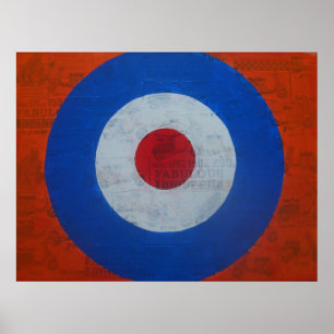 Poster Cible de mod avec l'arrière - plan de scooter