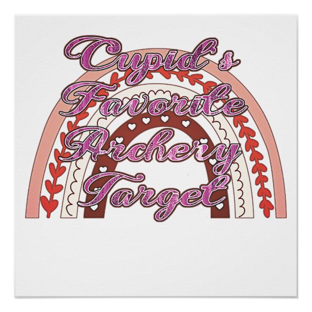 Poster Cible de tir à l'arc préférée de Cupidon - Saint-V (Devant)