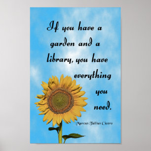 Poster Cicero Quote, Si vous avez un jardin