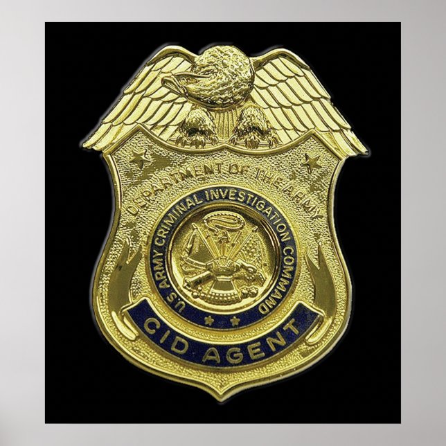 Poster CID AGENT BADGE AMÉRICAIN US USA armée criminelle (Devant)