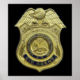 Poster CID AGENT BADGE AMÉRICAIN US USA Army Criminal Inv