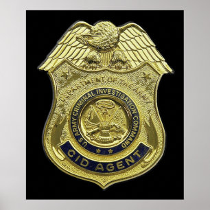 Poster CID AGENT BADGE AMÉRICAIN US USA Army Criminal Inv