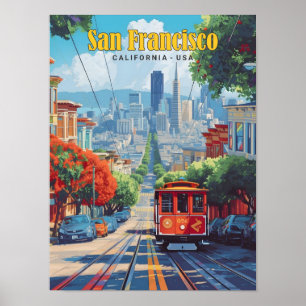 Poster Ciel bleu à San Francisco Californie USA