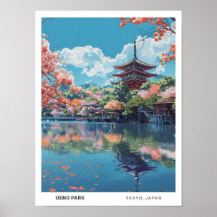 Poster Ciel bleu dans le parc d'Ueno Tokyo Vintage voyage